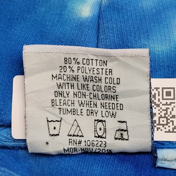 Colortone Spiral Tie-Dye Hoodie M/L 23x24 Baggy Crop Blue - Picture 6 of 11